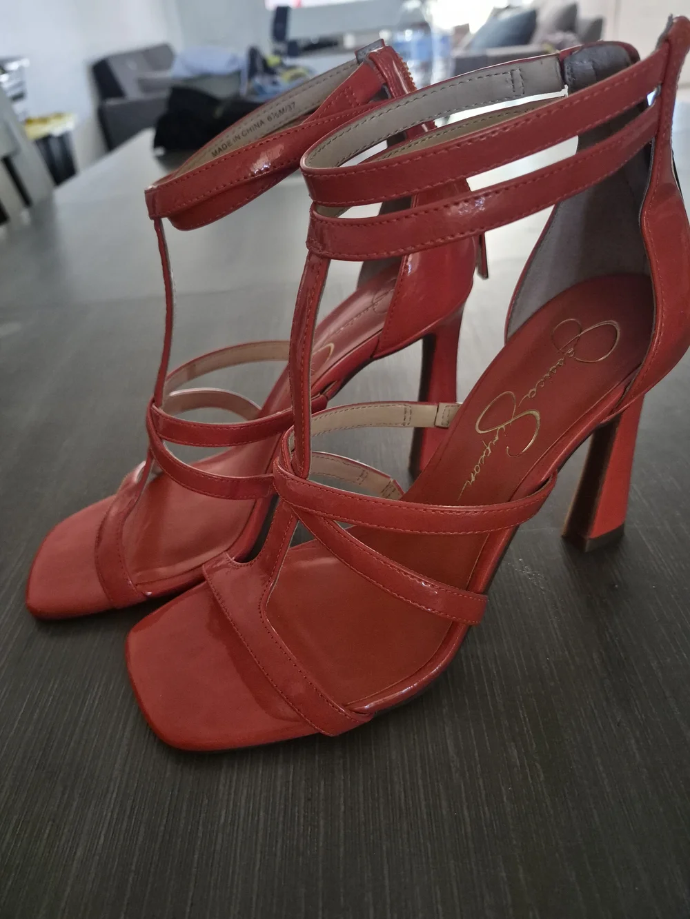 Jessica Simpson orange patent